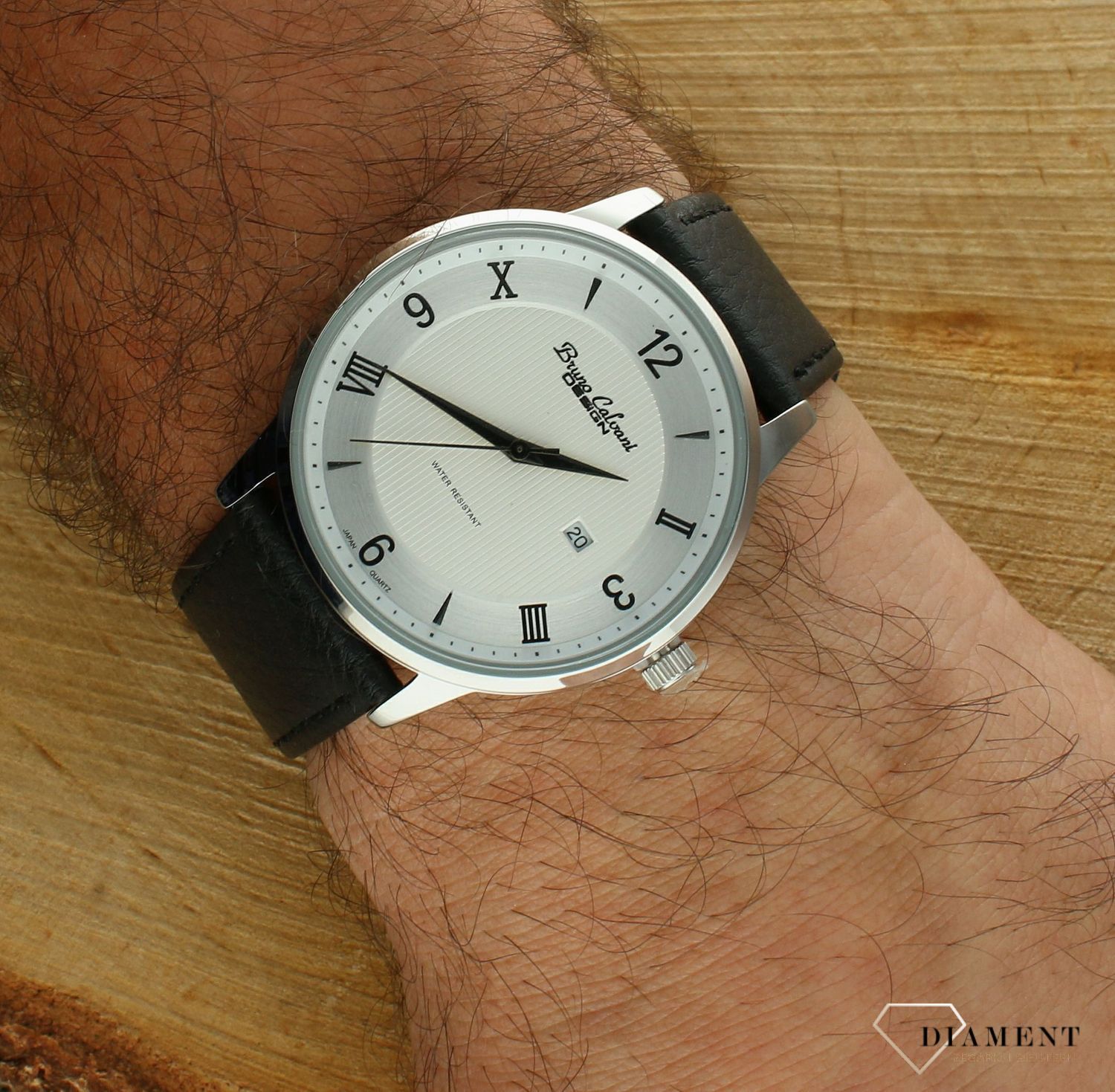 Zegarek męski Bruno Calvani BC3475 na czarnym pasku z cyframi. Męski zegarek na czarnym pasku.  Tani zegarek męski. Zegarek na prezent dla mężczyzny. Zegarek męski z cyframi..jpg